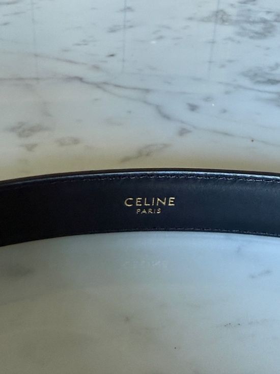 Celine Triomphe Belt 25 mm , Black with Gold Hardware , 90 cm size